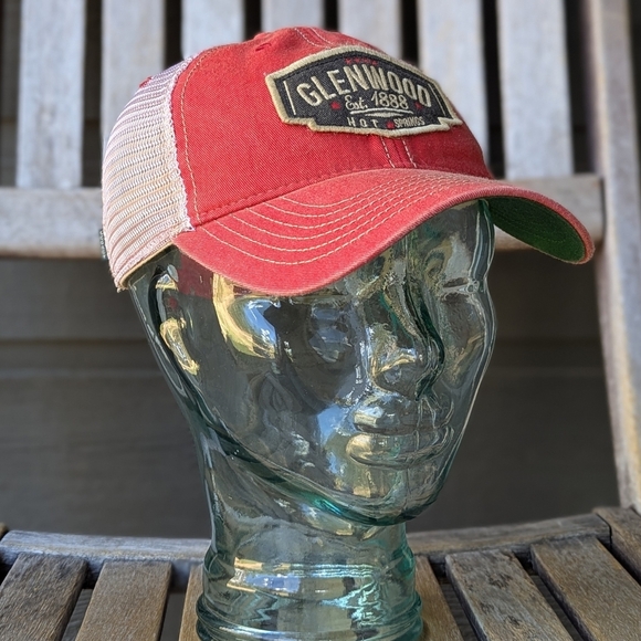 NWOT Legacy Glenwood Hot Springs Mesh Trucker Hat Unisex Red Cream - Picture 7 of 7